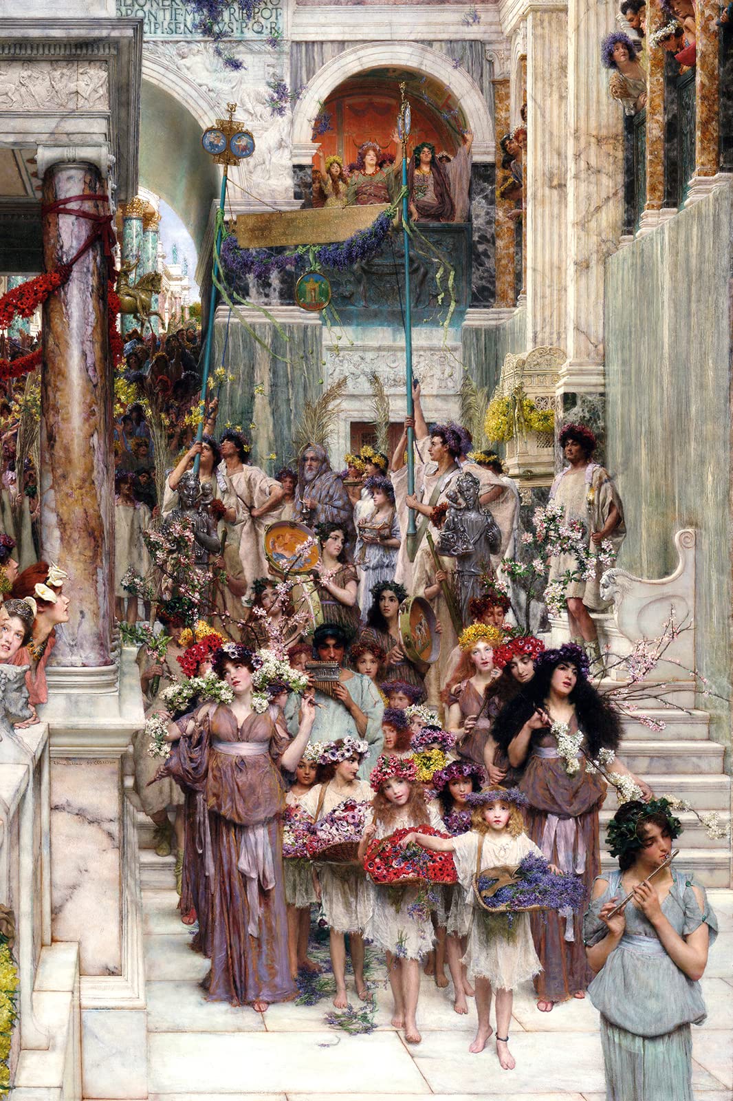 アート・デザイン・音楽 SIR LAWRENCE ALMA TADEMA Textured Paper - Lawrence Alma Tadema - Spring (1894) Photo Poster